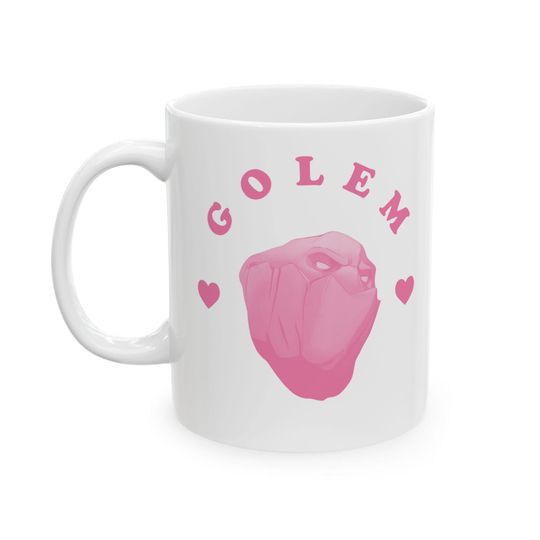 Discover Golem pink heart mug, Golem Dispatch Mug