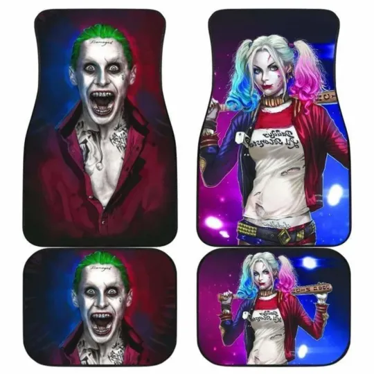 Discover Joker And Harley Quinn Car Floor Mats Universal Fit 051912