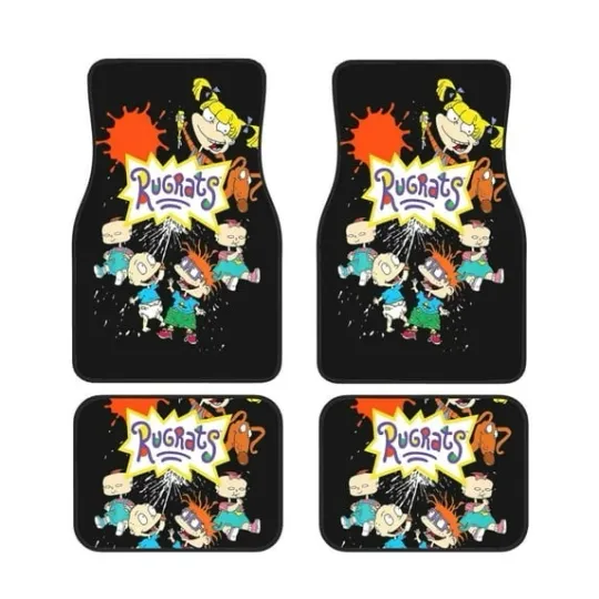 Discover Car Floor Mat Front and Back Rugrats Print Durable Heavy Duty Auto Carpet