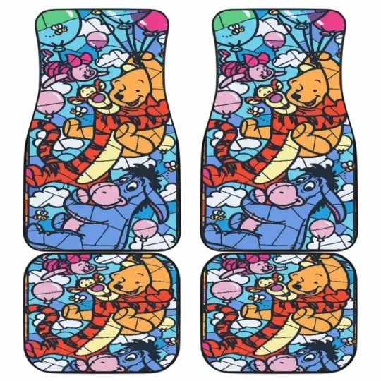 Pooh and Friends Car Floor Mats Front and Back Universal Fit