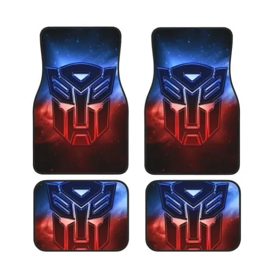 Transformers Print Car Floor Mat Front and Back Heavy Duty Fabric Auto Floor Cover