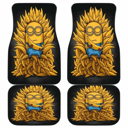 Discover Minion King of Banana Car Floor Mat Front and Back Universal Fit