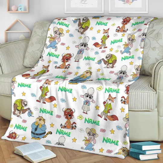 Discover Personalized Disney Zootopia Nick Wilde Judy Hope Blanket Gift For Friends, Kids