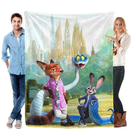 Discover Zootopia Cartoon Movie Blanket, Hopps And Nick Fleece Blanket