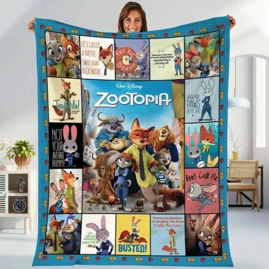Discover Zootopia Blanket, Fox And Bunny, Fleece Blanket