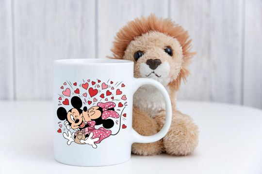 Discover Cute Mouse Couple Kissing Mug, Heart Explosion Valentine Mug, Funny Love Cartoon Mug, Pink Holiday Jumper, Romantic Gift for Her