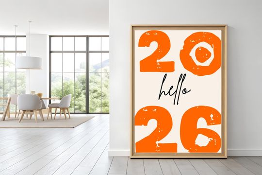 Discover Hello 2026 Print Set, 5 Colors Bundle, Colorful New Year Wall Art, Trendy Retro Poster, 2026 Vision Board Decor, Motivational Digital PDF