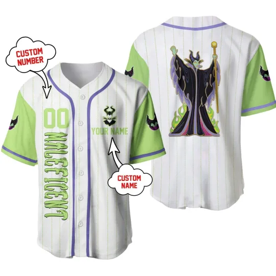 Discover Personalized Disney Maleficent Villain Baseball Jersey Unisex Gift