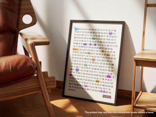 Discover One Page Calendar - 2026 - German Holidays - 50 cm x 70 cm