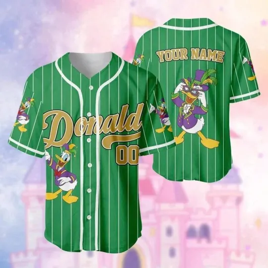 Discover Custom Donald Mardi Gras Baseball Jersey Disney Mickey Friends Family Trip