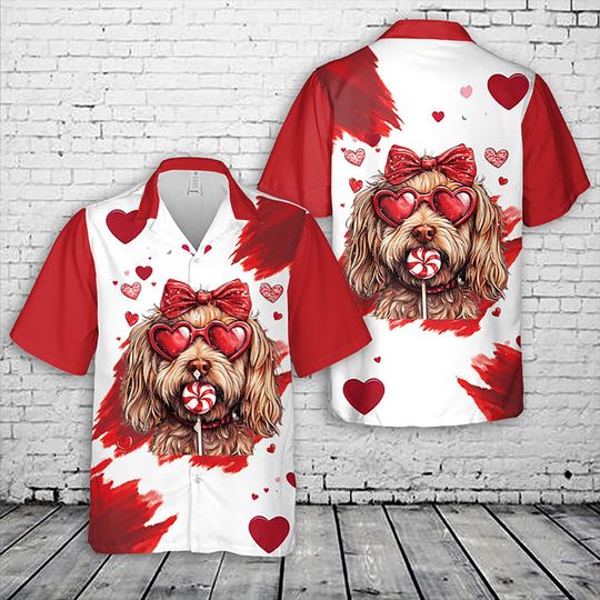 Discover Goldendoodle Hawaiian Shirt, Dog Valentine Hawaii Shirt, Couple Shirt, Valentine Gift, Shirt For Him Her Kid, Dog Lover Gift