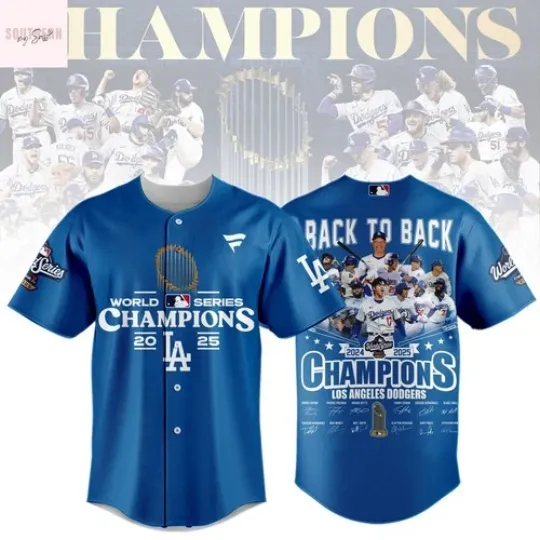 Discover Dodgers World Series Champions 2025 Back To Back 2024-2025 Baseball Jersey