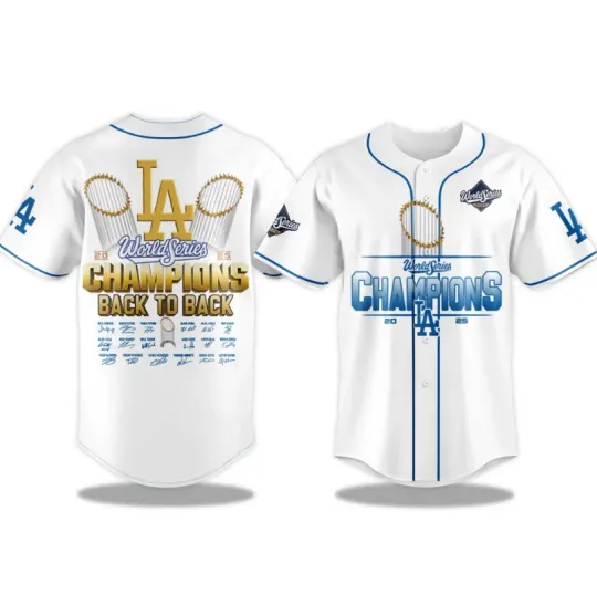 Discover La Dodger 2025 World Series Jersey Back To Back Jersey