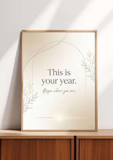 Discover This Is Your Year Minimalist Wall Art, New Year 2026 Poster, Modern Neutral Decor
