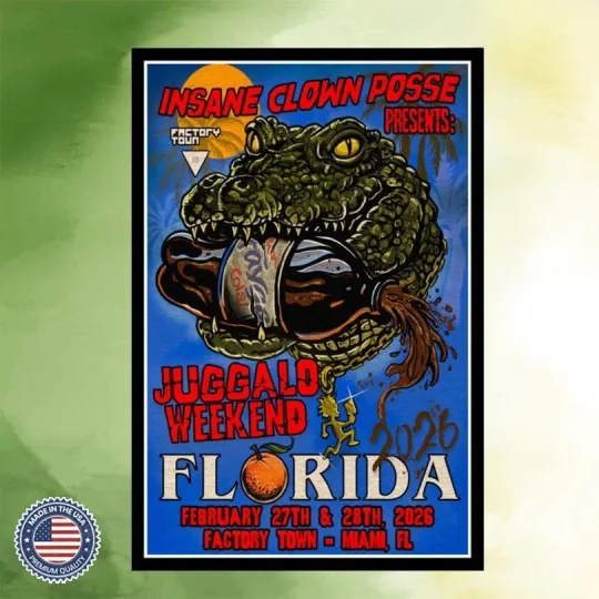 Discover Insane Clown Posse Miami, FL February 27-28 2026 Concert Poster