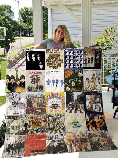 Discover The Beatles Sherpa Fleece Blanket, Personalized Quilt, Rock Band Home Decor
