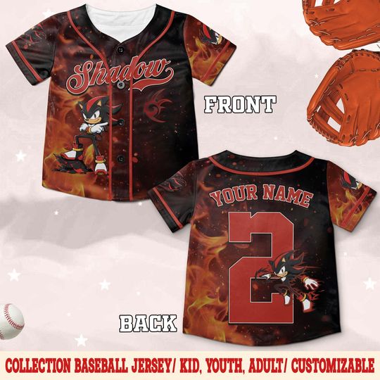 Discover Disney Shadow The Hedgehog Baseball Jersey, Personalized Disney Shadow Jersey Shirt, Gift For Kids