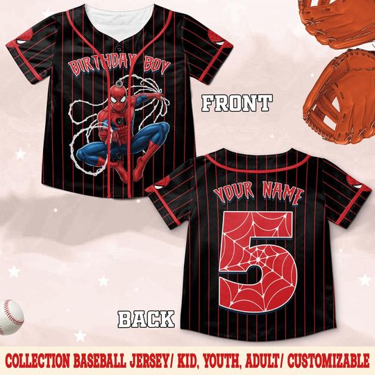 Discover Personalize Disney Amazing Spider Man Vintage Classic, Custom Kids Youth Adult Disney Baseball Jersey