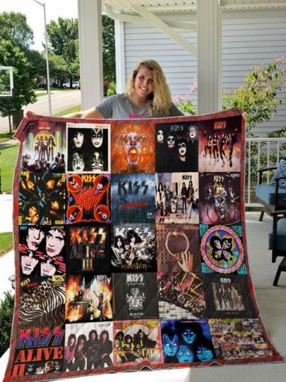 Discover The Kiss Band Sherpa Fleece Blanket, Custom Rock Band Quilt