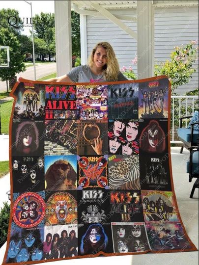 Discover The Kiss Band Sherpa Fleece Blanket, Quilt, Christmas Blanket, Rock Band Home & Living