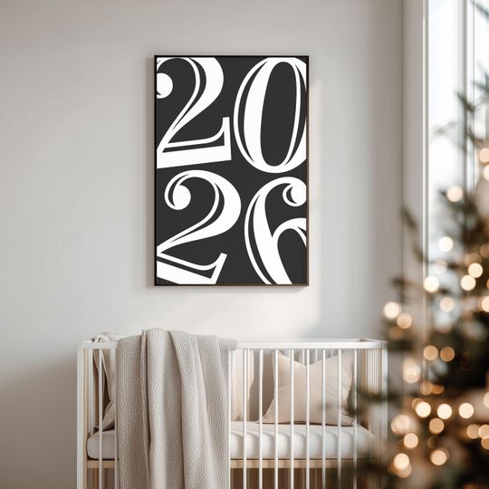 Discover 2026 Printable Wall Art, Poster New Year 2026, New Year Wall Art, Black and White New Year Decor, Minimalist 2026 Wall Art Instant Download