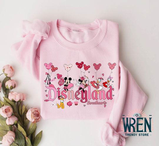 Discover Retro Disneyland Valentine's Sweatshirt: Mickey and Friends