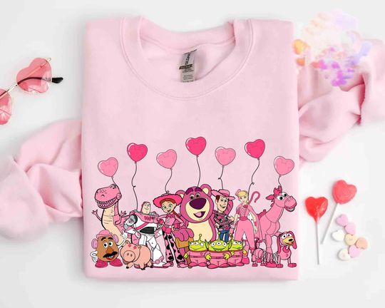 Discover Disney Toy Story Characters Valentine Balloon Gift, Valentine's Day Tee, Disney Couples Valentine Shirt, Disneyland Trip Family Matching Tee