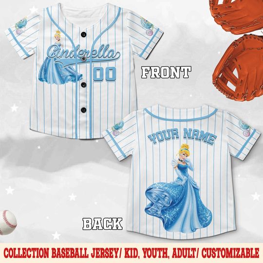 Discover Custom Disney Princess Cinde Jersey, Custom Name Disney Jersey, Gift For Baseball Fan, Disney Princess Matching C1NK04