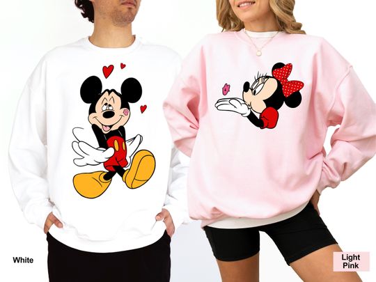 Discover Personalized Lover Mickey and Minnie Sweatshirt, Valentine Gift Sweatshirt,Disney Couple Disney Matching Sweater,Disney Lover Valentines Day