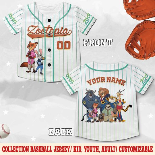 Discover Zootopia Jersey Shirt, Disney Zootopia Baseball Jersey, Zootopia Movie Cosplay, Disney Family Shirts, Disney World Shirt C1NK03