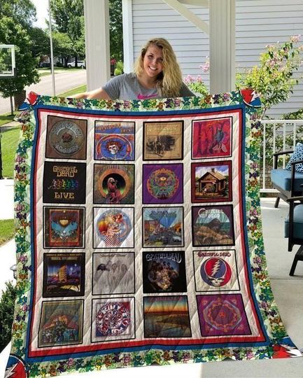 Grateful Dead Sherpa Fleece Blanket, Quilt, Rock Band Throw, Fan Gift