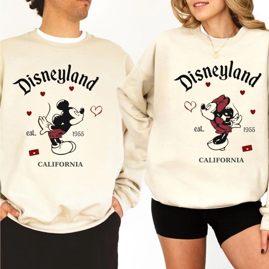 Discover Valentines Day Mouse Couple Sweatshirt  Magical Land Valentine Shirt, Matching Disneyland Crewneck, Anniversary Sweater, Honeymoon Shirts