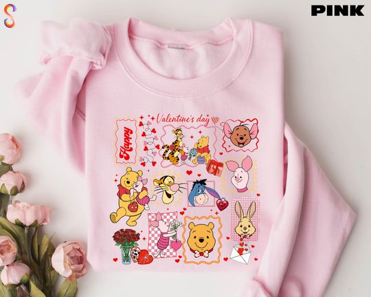 Discover Winnie The Pooh Valentine's Day Sweatshirt, Pooh Couple Shirt, Cute Disney Trip Sweater, Happy Valentine's Day Gift, Love T-Shirt