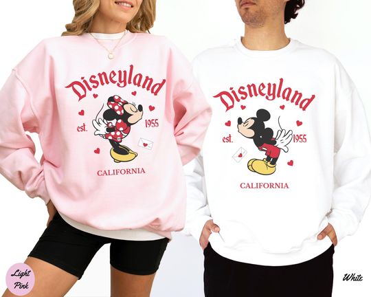 Valentines Day Mouse Couple Sweatshirt  Magical Land Valentine Shirt, Matching Disneyland Crewneck, Anniversary Sweater, Honeymoon Shirts