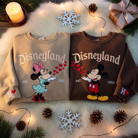 Discover Couple Mouse And Girlfriend Sweatshirts, Magical Land Valentine, Cartoon Mouse Couple Sweaters