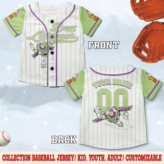 Discover Custom Disney Toy Story Buzz Lightyear Baseball, Custom Kids, Youth, Adult Disney Baseball Jersey Outfits Cute Pixar Toy Story Gift