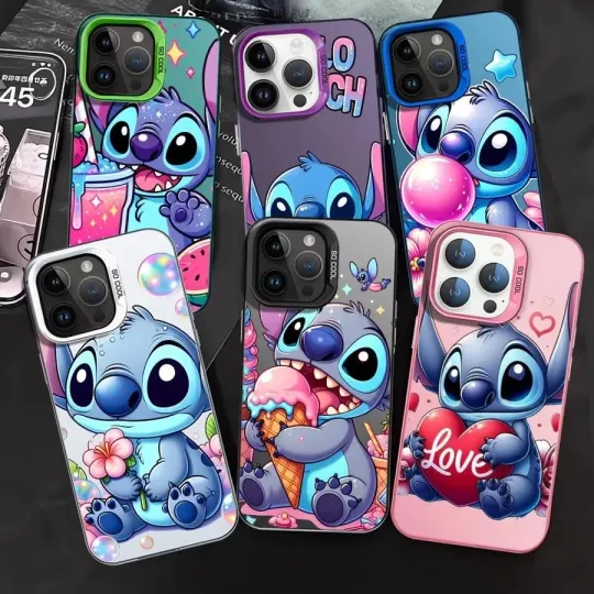 Discover For iPhone 11 12 13 14 15 16 Pro Max Plus Disney Stitch Angel Matte Case Cover