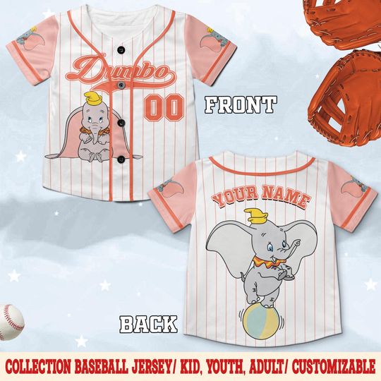 Discover Personalized Disney Dumb Baseball Jersey, Disney Baseball Jersey Sports Team, Funny Birthday Gifts For Fans, Elephant Disney Jersey