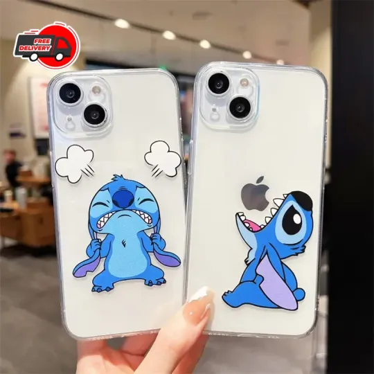 Discover Disney Angry Stitch TPU Soft Case for iPhone 16 15 14 13 12 11 X XS XR 8 7 plus