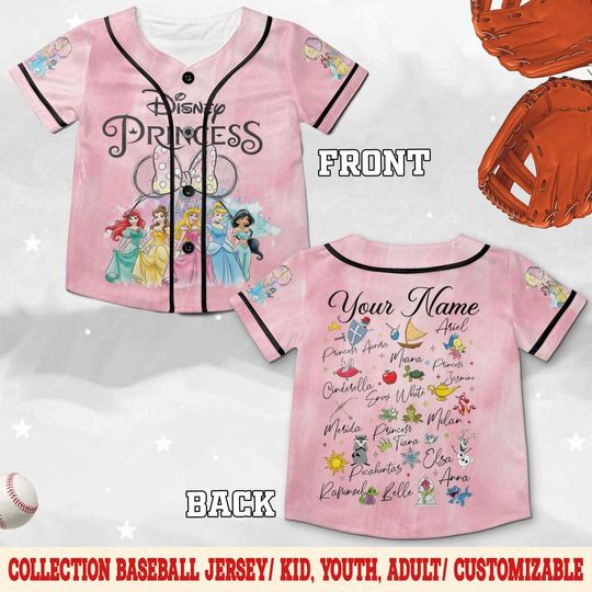 Discover Disney Princess Baseball Jersey, Castle Princess Jersey, Disney Princess Jersey, Disneyland Family Trip Jersey