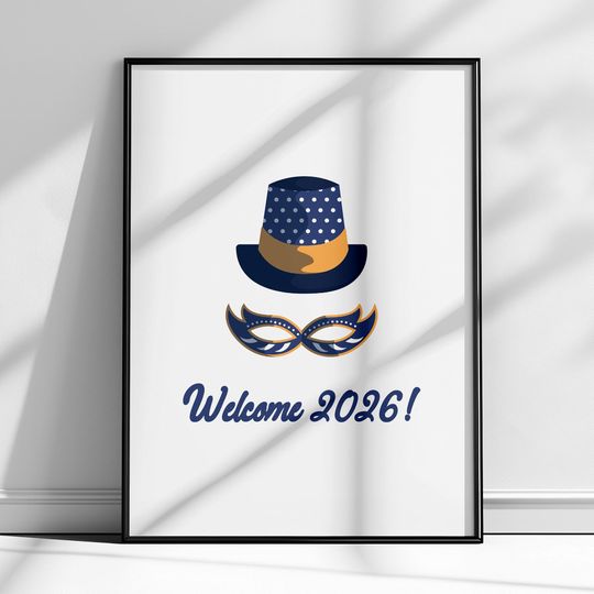 Discover New Year's Eve Decor Printable Poster - Welcome 2026