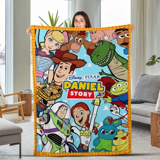 Discover Personalized Disney Toy Story Blanket, Custom Name Disney Blanket, Fleece