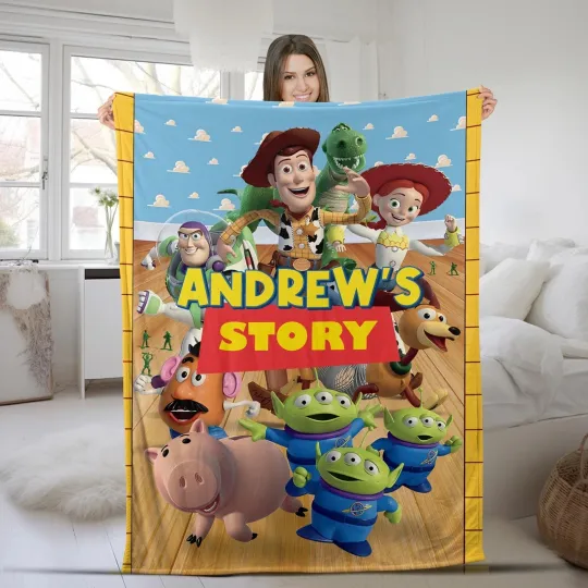 Discover Personalized Disney Pixar Toy Story Blanket, Custom Name Disney Fleece Blanket