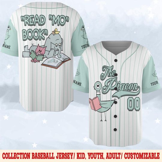 Discover Elephant and Piggie the Pigeon Jersey, Pigeon Baseball Jersey, Don't Let the Pigeon Drive the Bus Shirt, Mo Willems Fan Birthday Gift