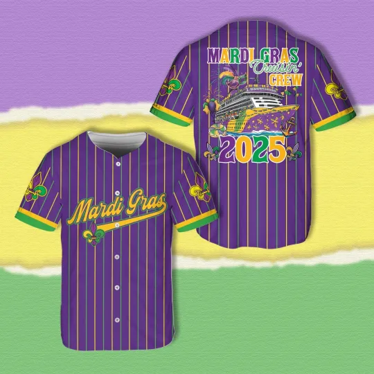 Discover Mardi Gras Cruise Crew New Orleans Baseball Jersey Shirt