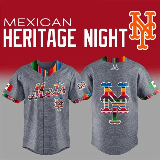 Discover New Yoorrk Mets Mexican American Heritage Night Custom Jersey 2026