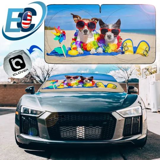 Discover Car Sun Shade Windshield Front Window Cartoon Visor SUV Foldable UV Shield Cover