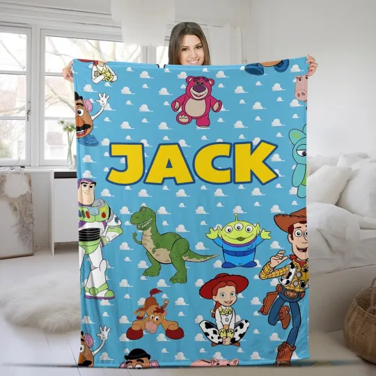 Discover Personalized Disney Toy Story Plush Fleece Blanket, Disney Movies Birthday Gift