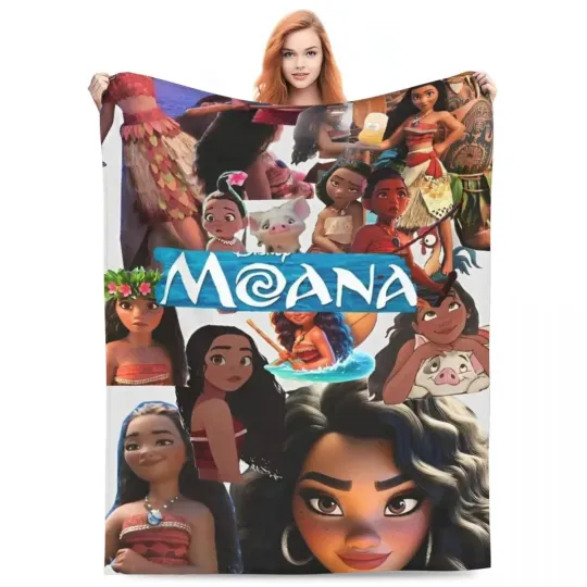Discover Disney Moana Watercolor Movies Fleece Blanket