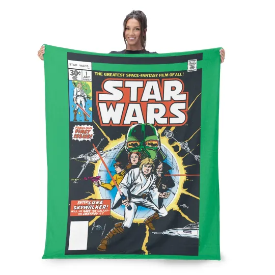 Discover Disney Star Wars Classic Comic Books Luke Christmas Holiday Fleece Blanket